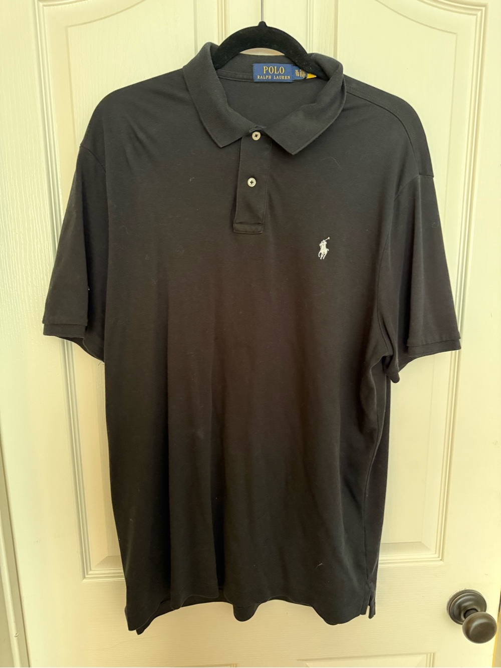 Ralph Lauren Men's Black Polo with White Pony Logo